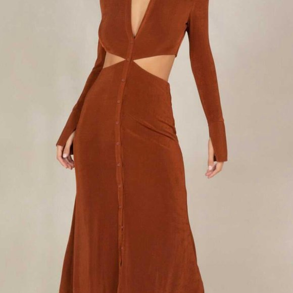 MISHA Salona Midi Dress in Copper size small - Picture 8 of 8